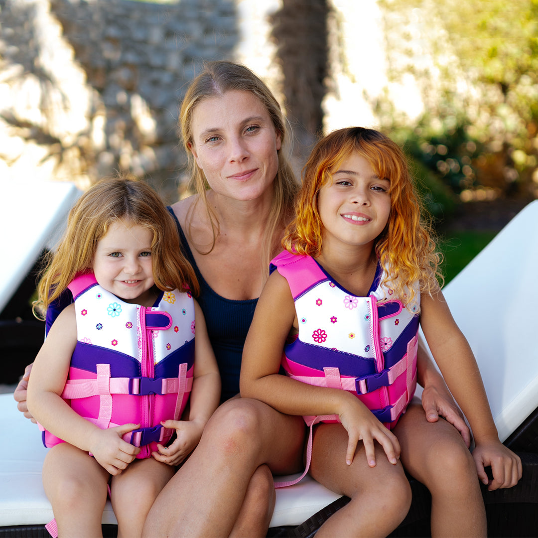 Premium Neopren-Schwimmweste – Gänseblümchen-Pink