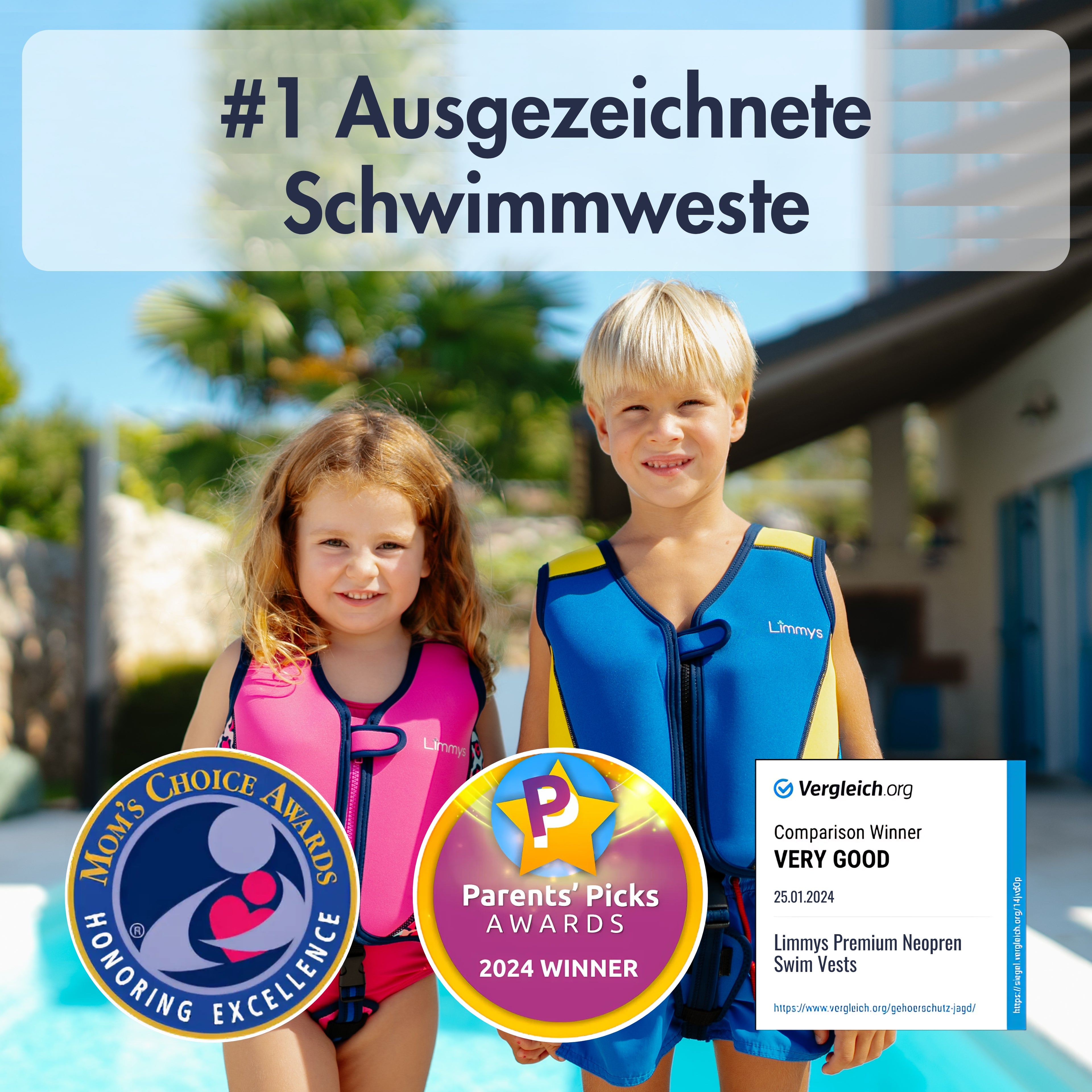 Premium Neopren-Schwimmweste – Royalblau