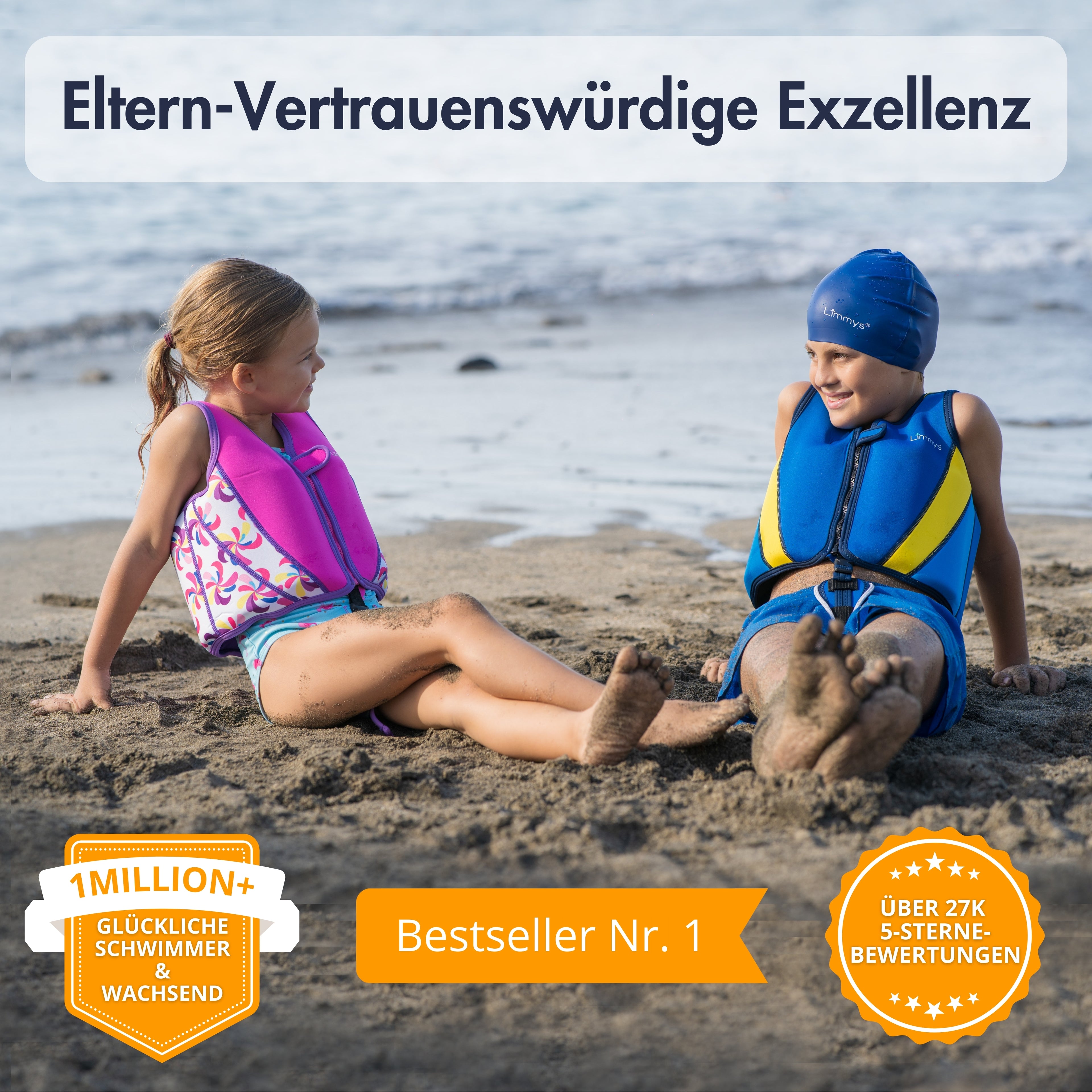 Premium Neopren-Schwimmweste – Windmühlen-Pink