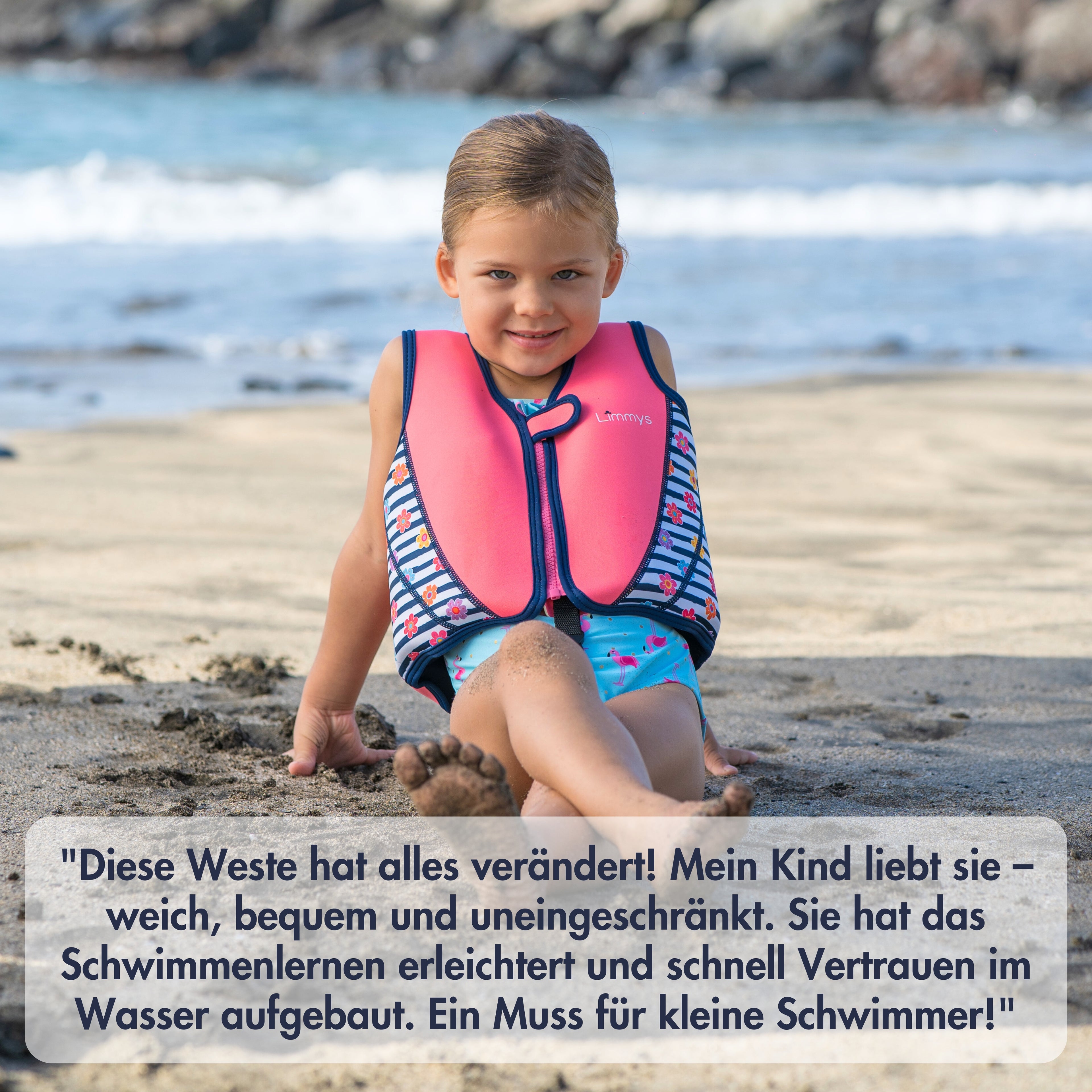 Premium Neopren-Schwimmweste – Blüten-Pink