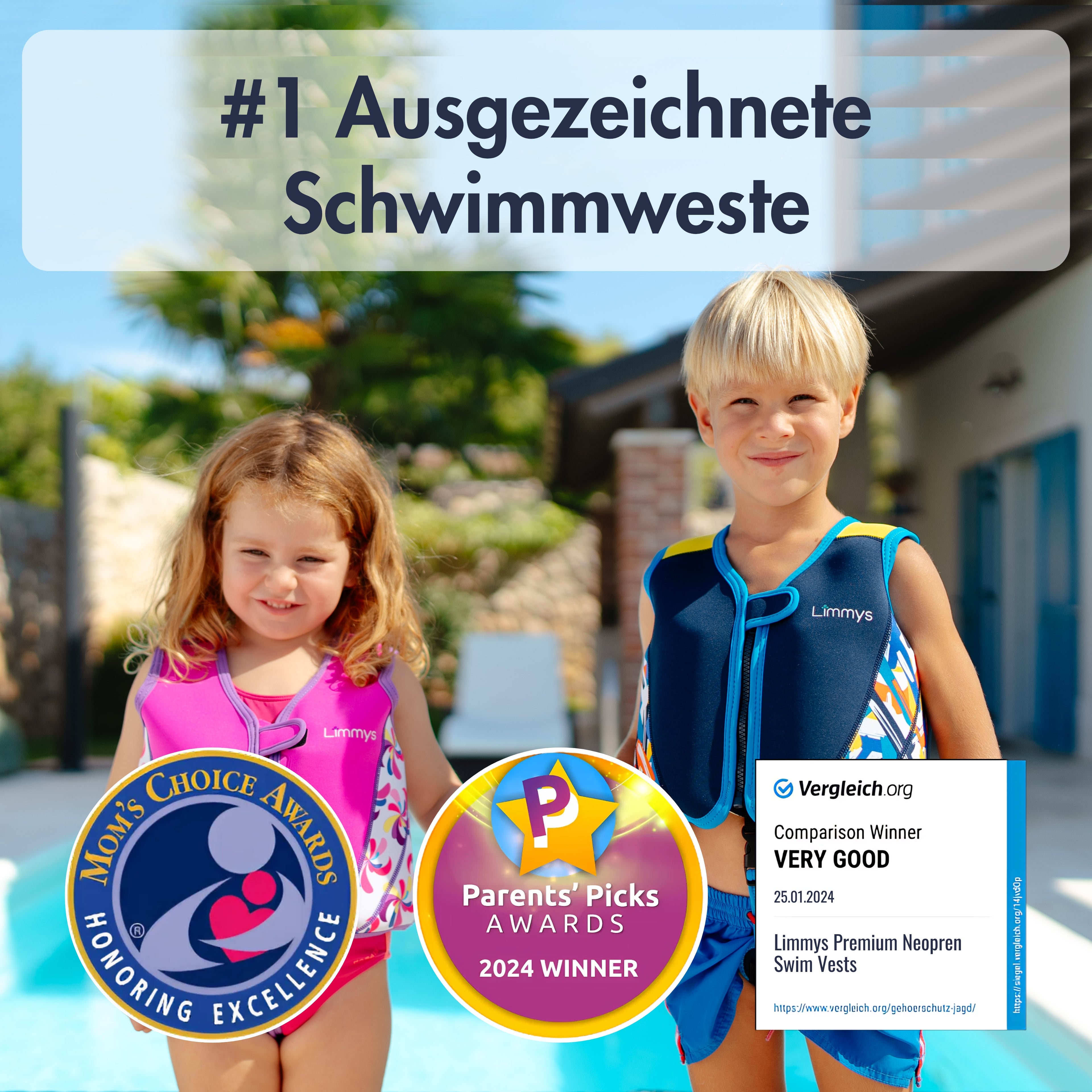 Premium Neopren-Schwimmweste – Marineblau