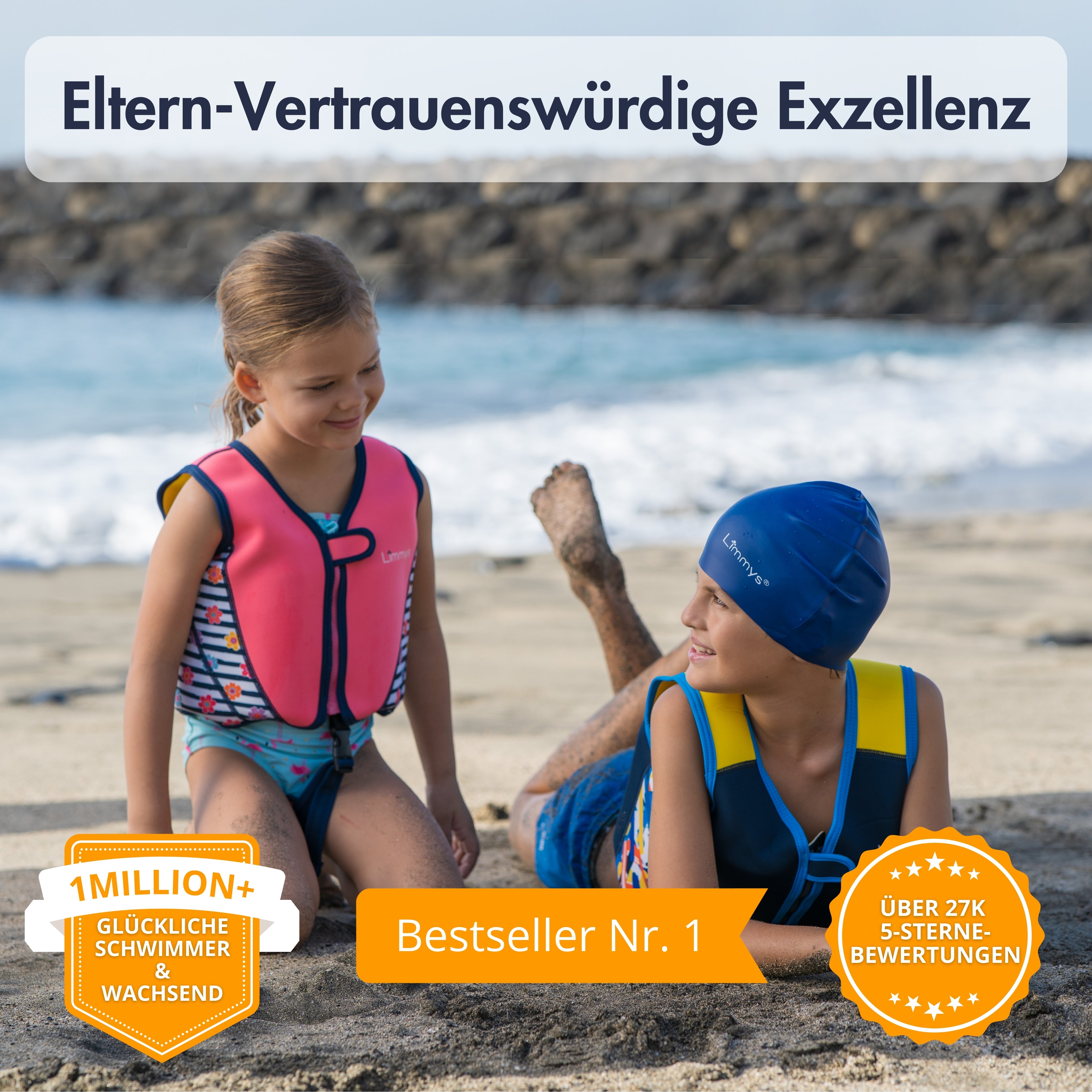 Premium Neopren-Schwimmweste – Marineblau