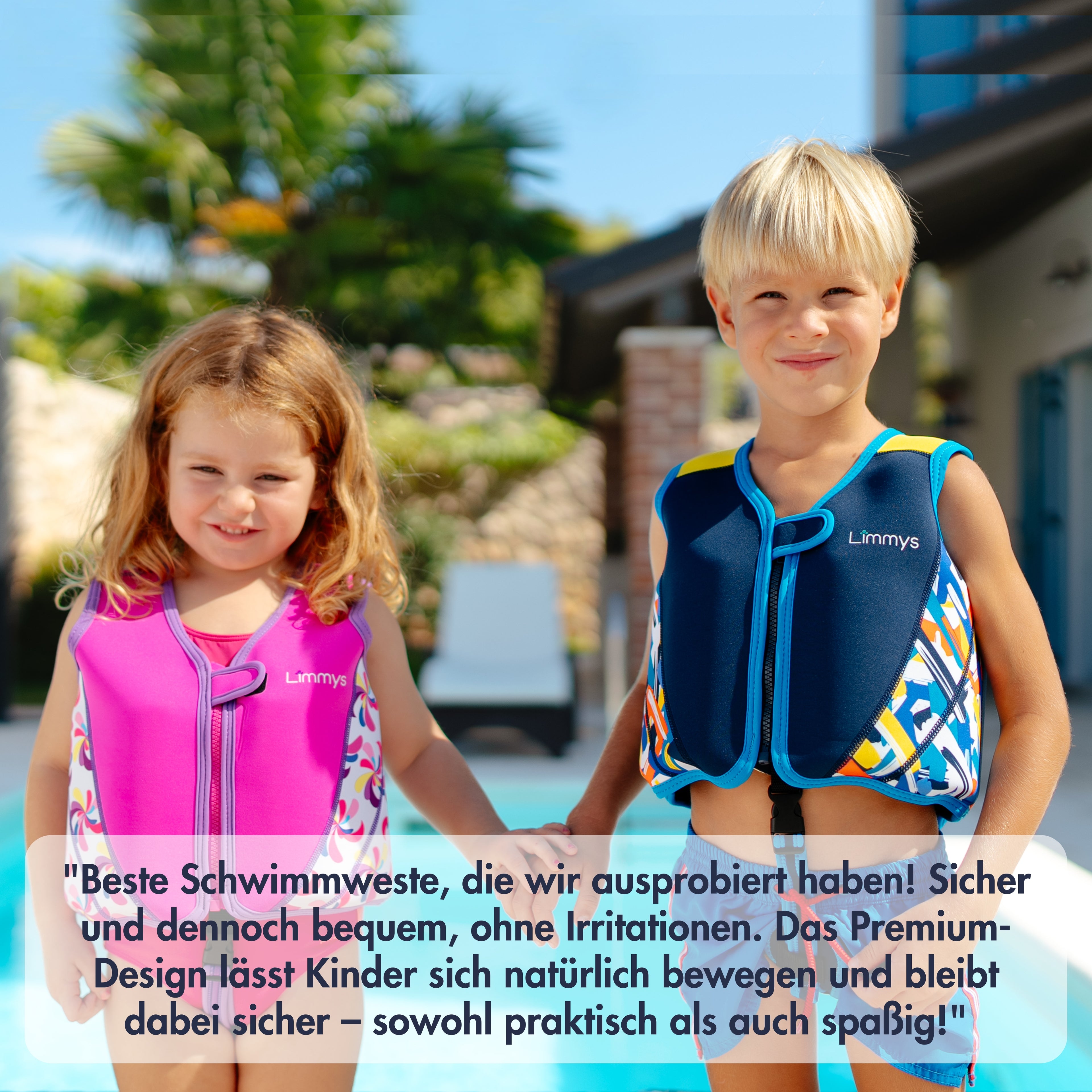 Premium Neopren-Schwimmweste – Windmühlen-Pink