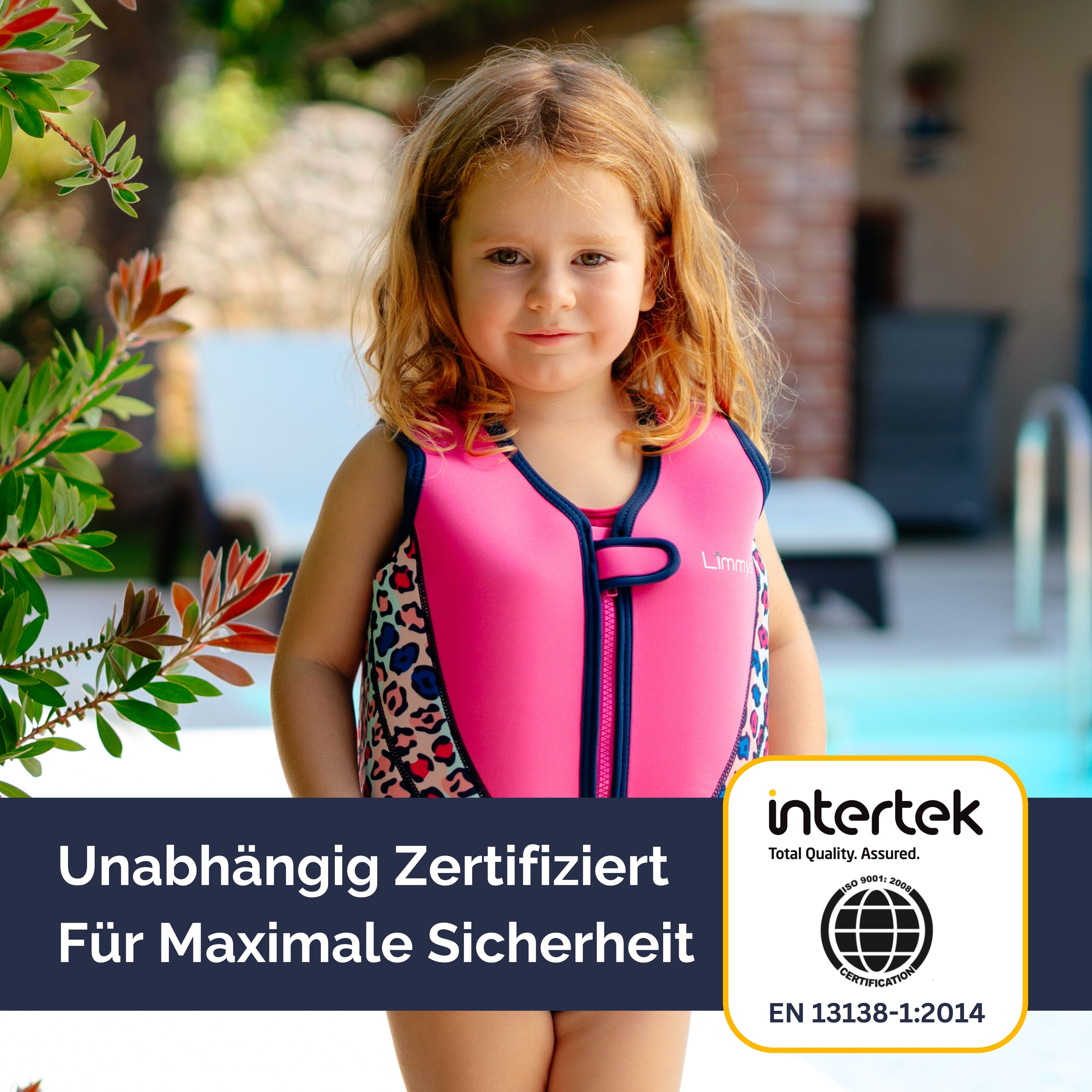 Premium Neopren-Schwimmweste – Leoparden-Pink