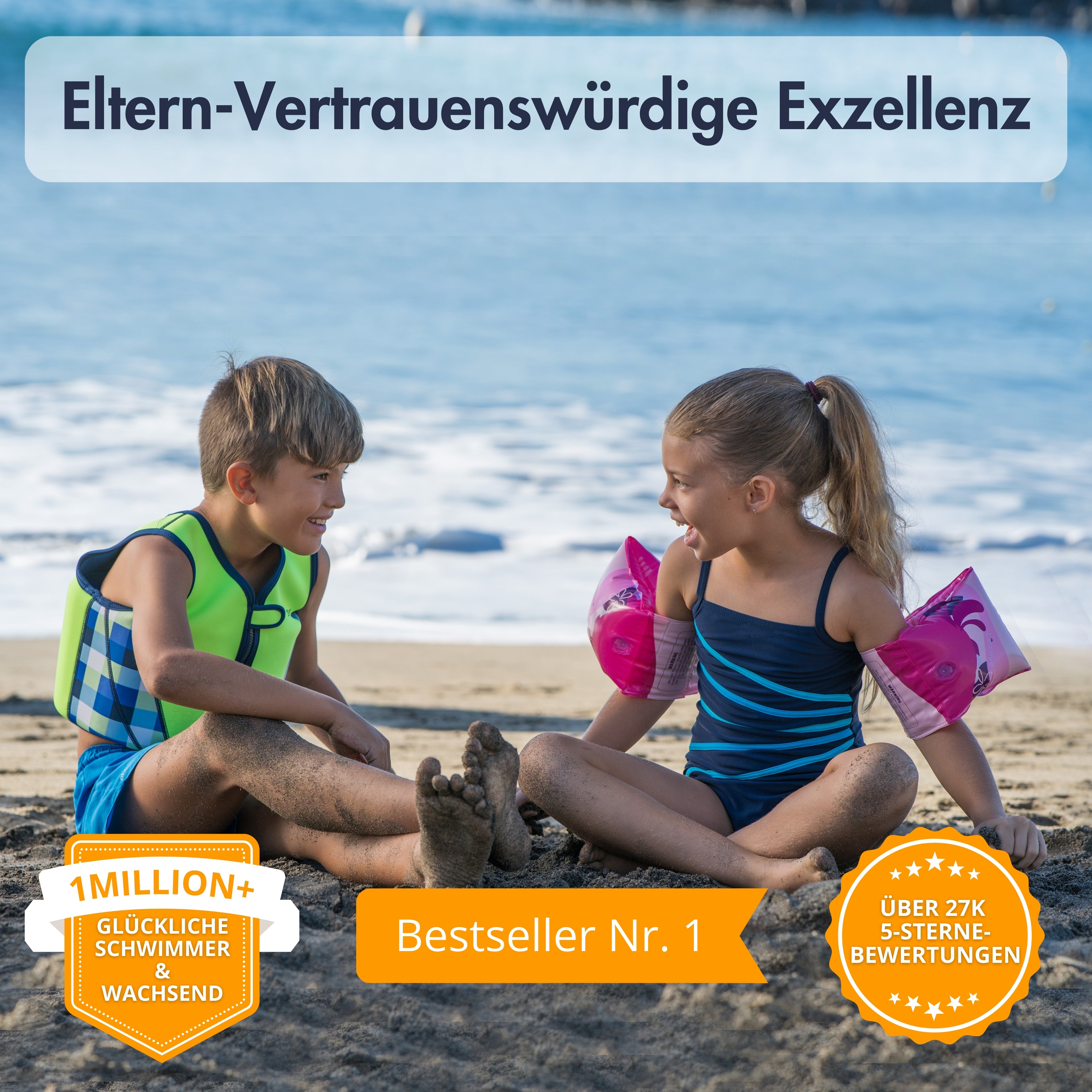 Premium Neopren-Schwimmweste – Neongrün