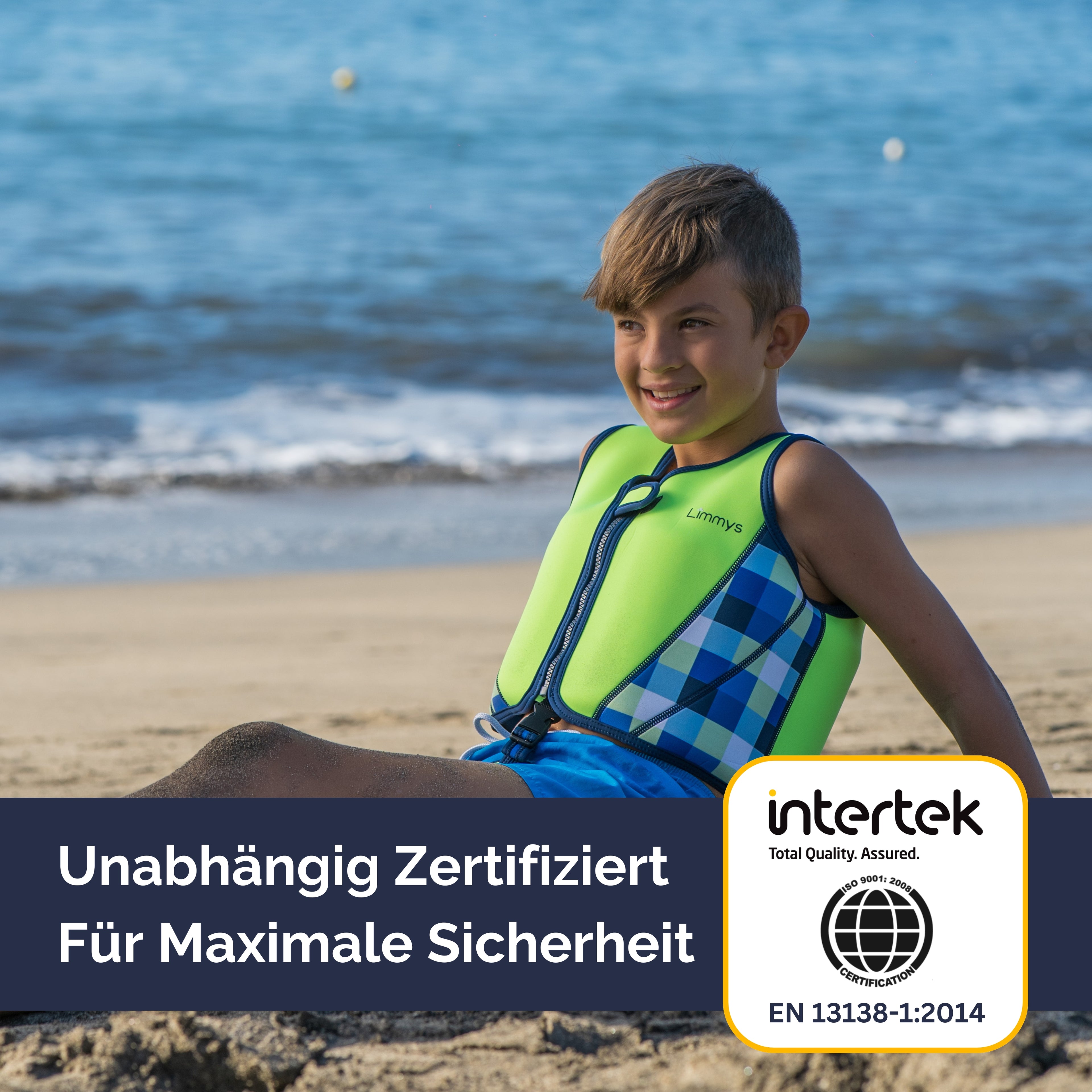Premium Neopren-Schwimmweste – Neongrün