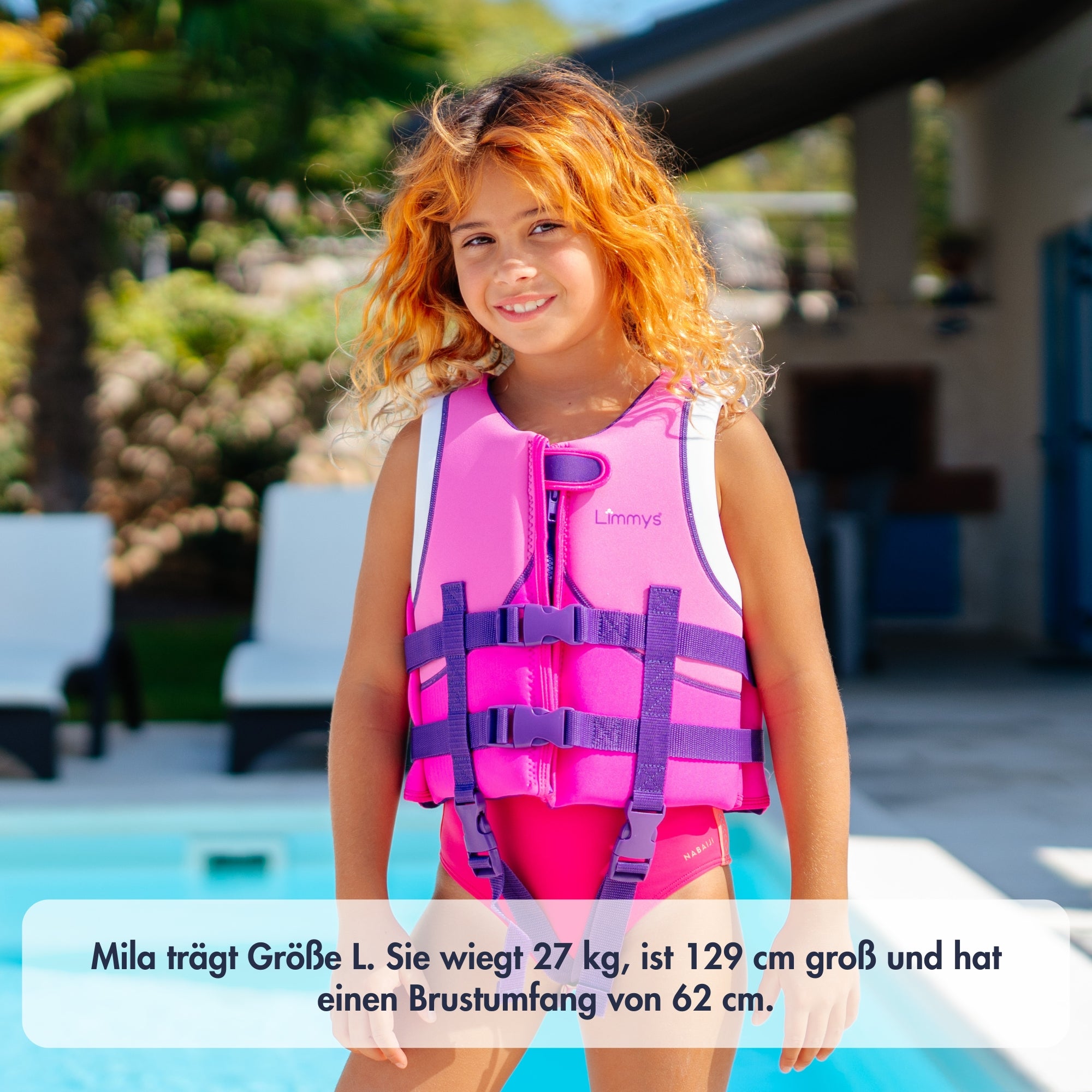 Premium Neopren-Schwimmweste – Sonnenstrahlen Blau