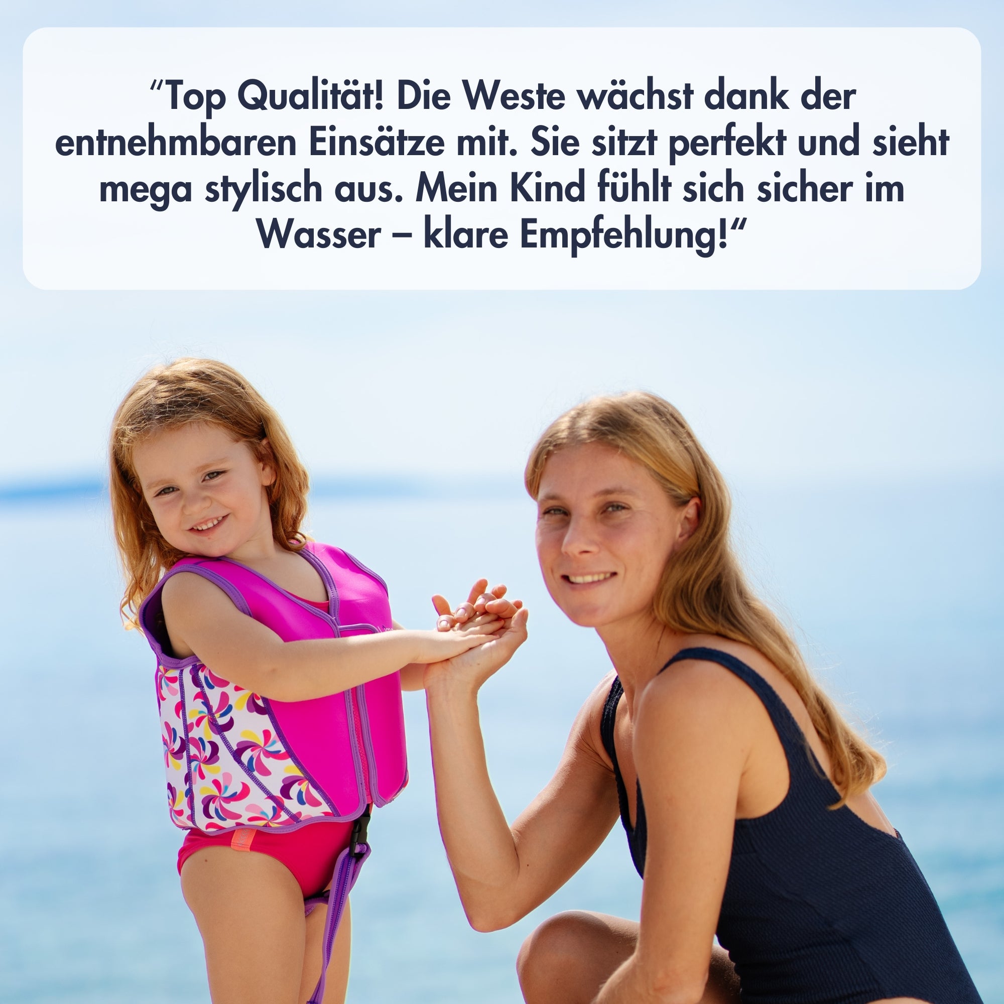 Premium Neopren-Schwimmweste – Windmühlen-Pink