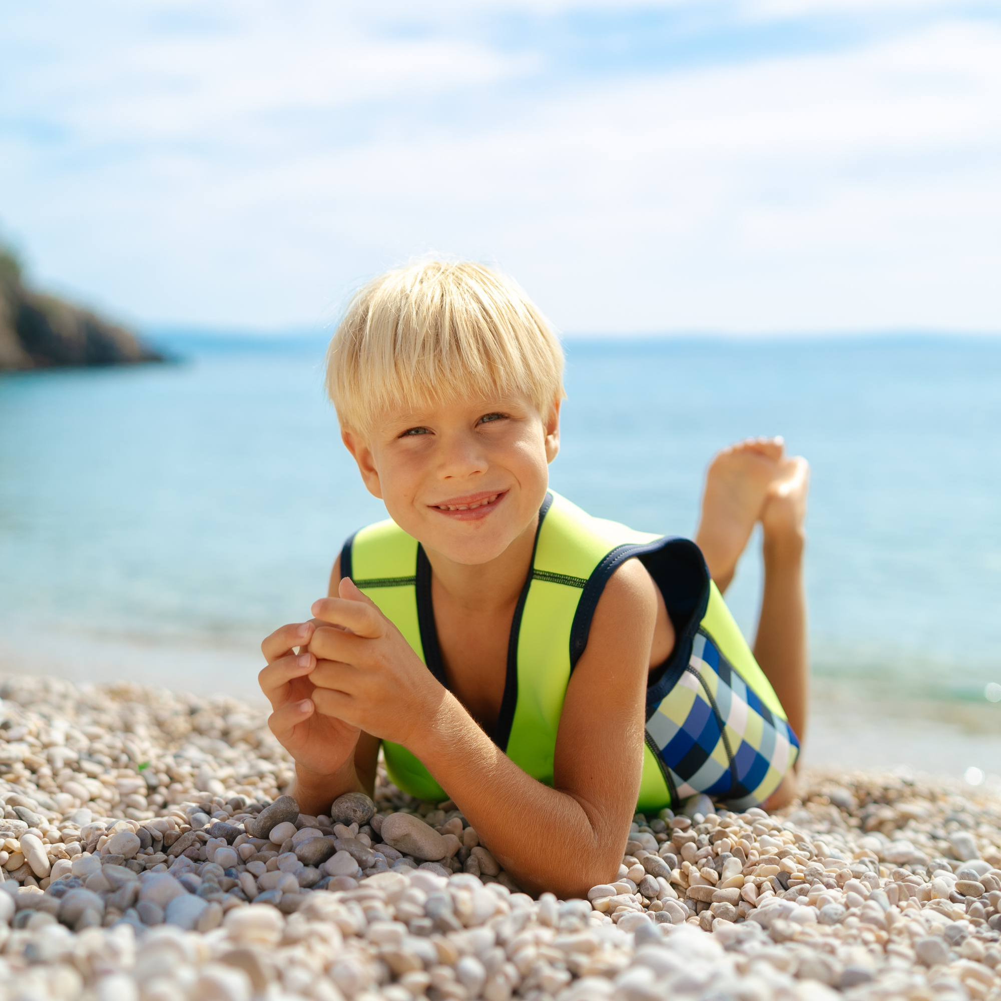 Premium Neopren-Schwimmweste – Neongrün