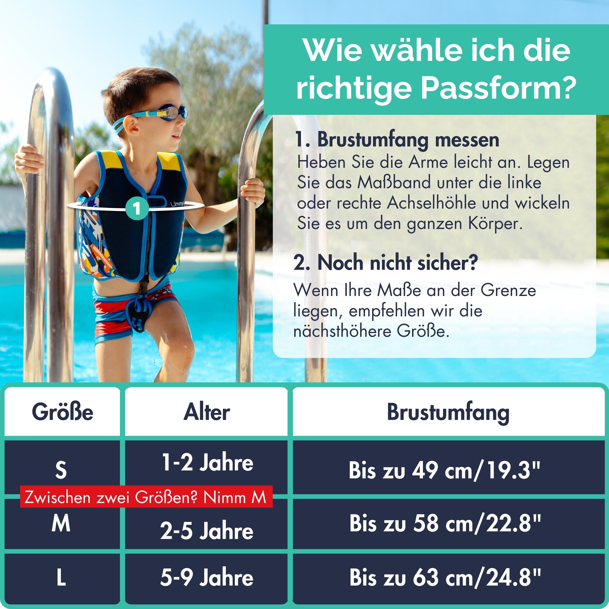 Premium Neopren-Schwimmweste – Marineblau