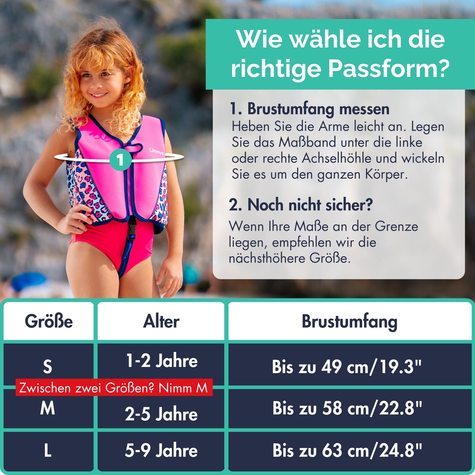 Premium Neopren-Schwimmweste – Leoparden-Pink
