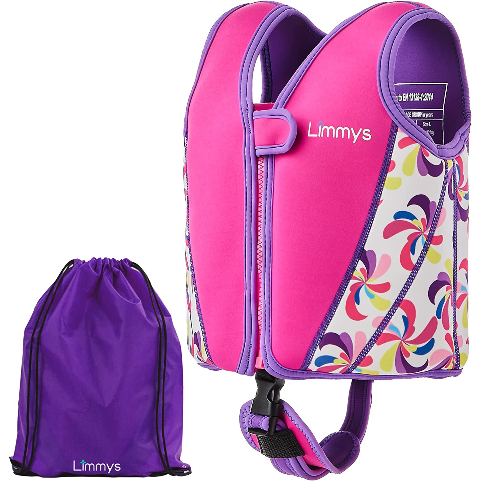 Premium Neopren-Schwimmweste – Windmühlen-Pink