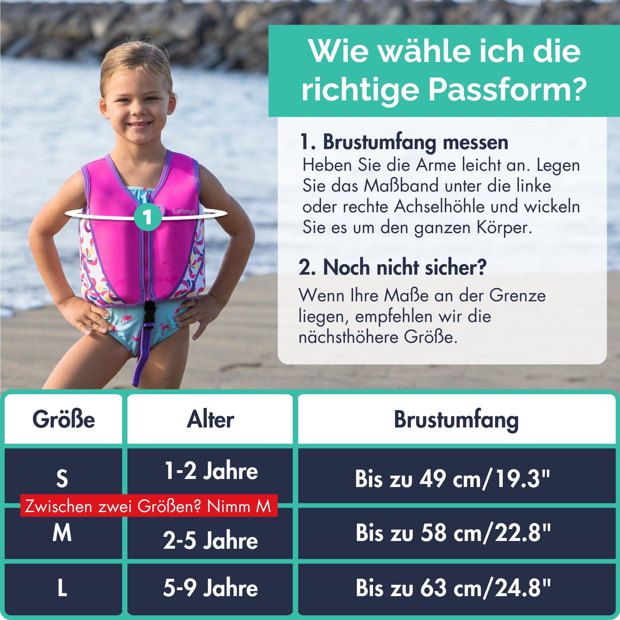 Premium Neopren-Schwimmweste – Windmühlen-Pink