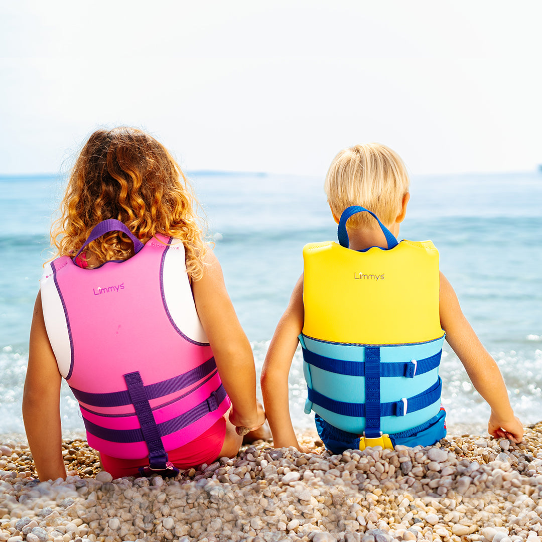 Premium Neopren-Schwimmweste – Sonnenstrahlen Blau