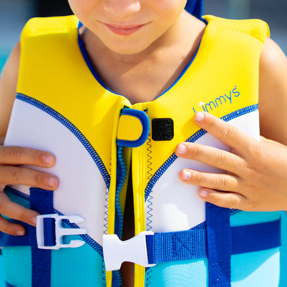 Premium Neopren-Schwimmweste – Sonnenstrahlen Blau