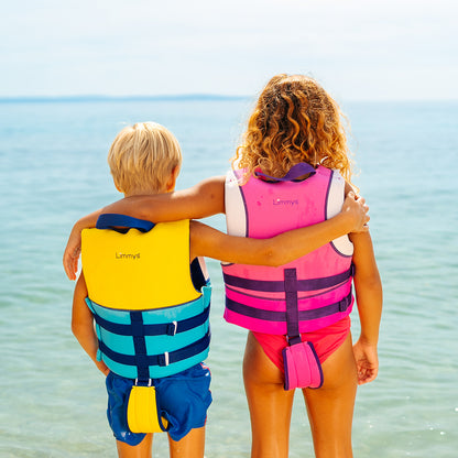 Premium Neopren-Schwimmweste – Sonnenstrahlen Blau