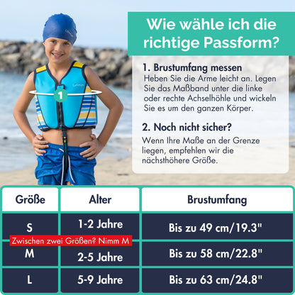 Premium Neopren-Schwimmweste – Azurblau