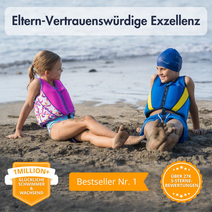 Premium Neopren-Schwimmweste – Windmühlen-Pink
