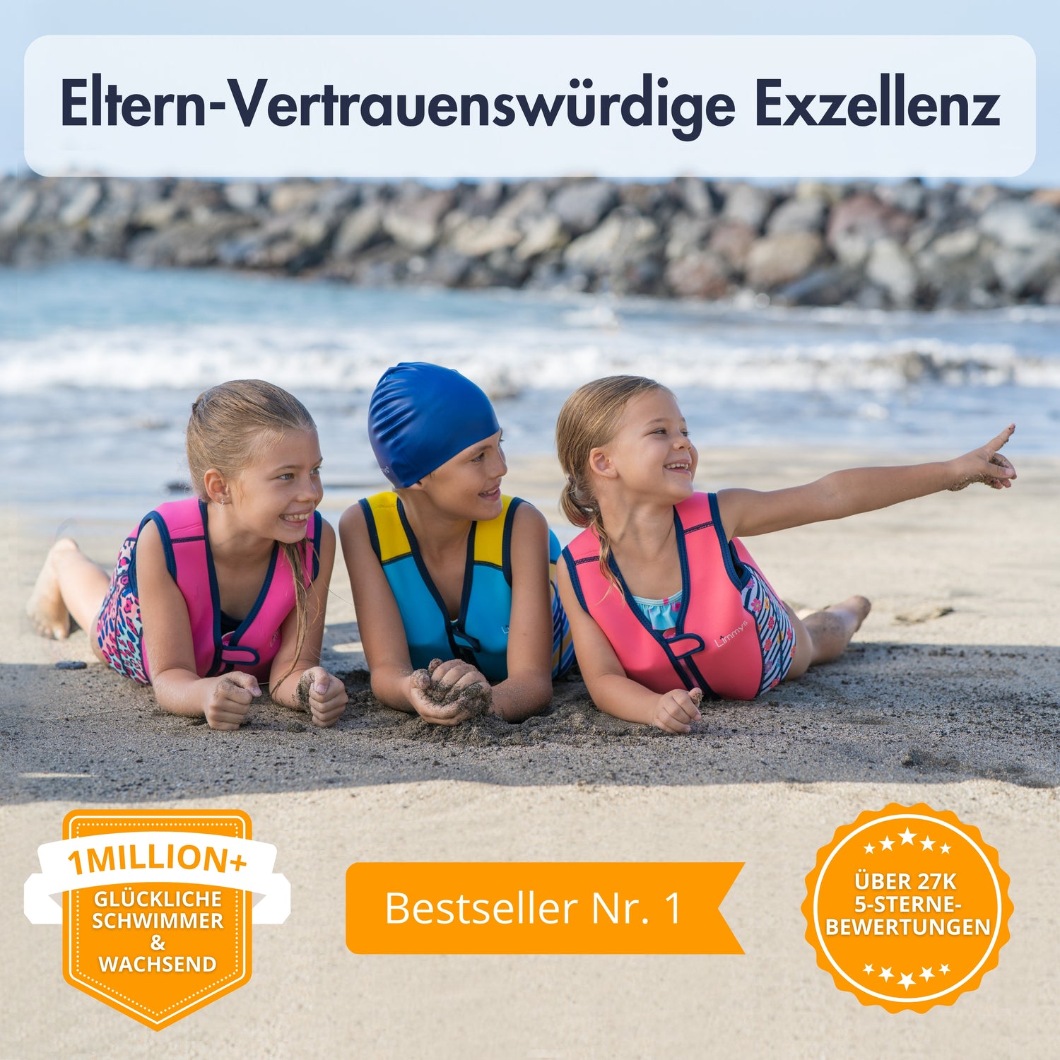 Premium Neopren-Schwimmweste – Blüten-Pink