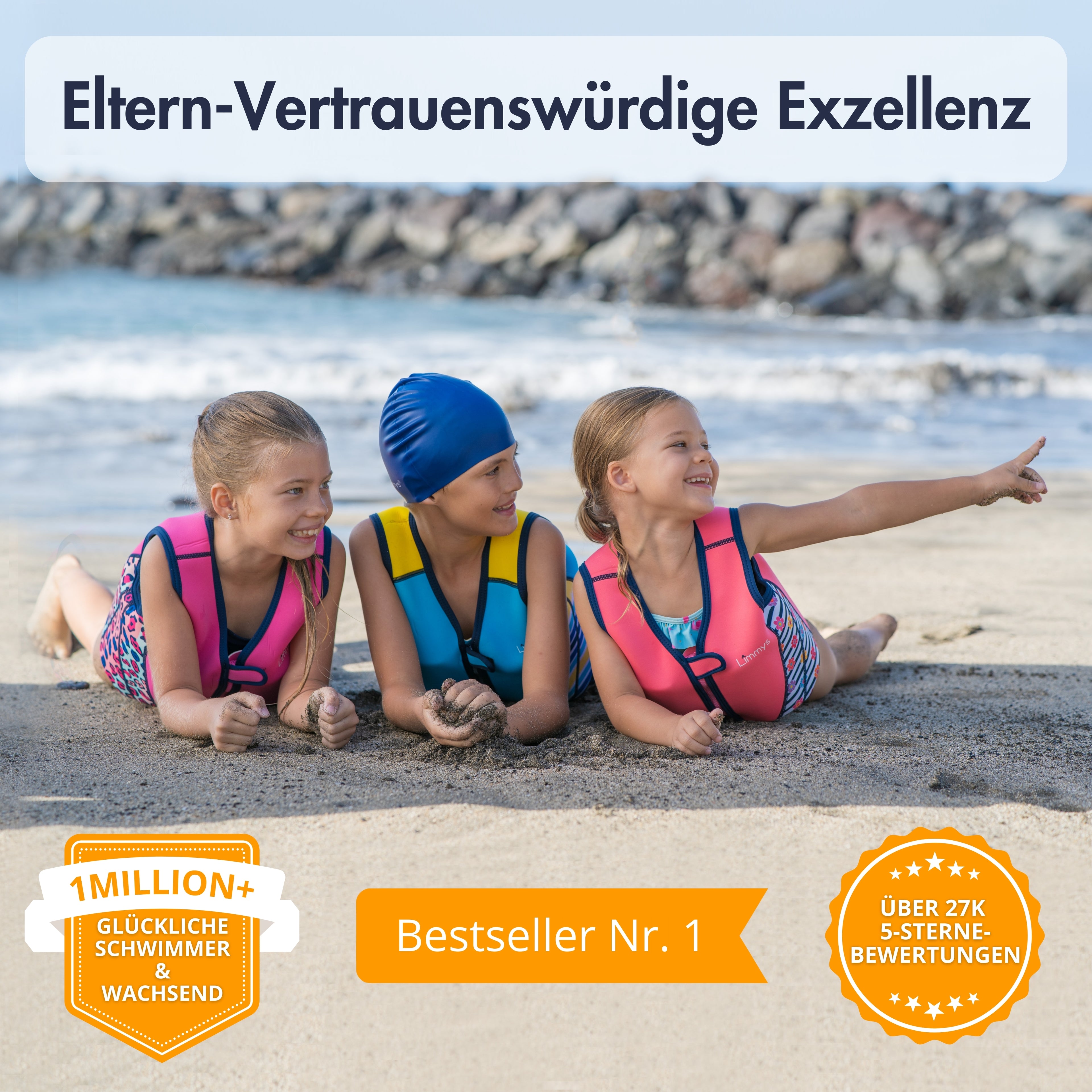 Premium Neopren-Schwimmweste – Blüten-Pink