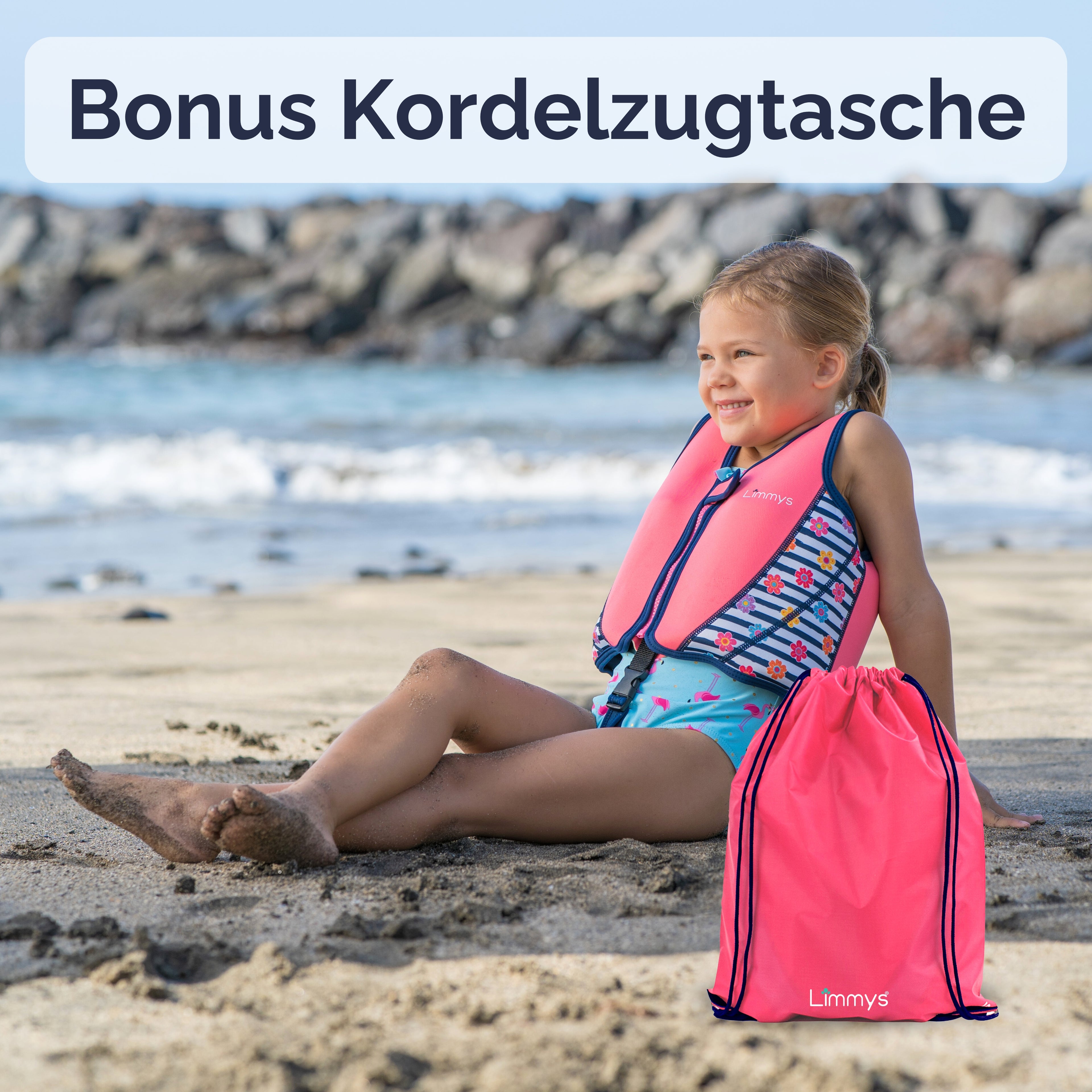 Premium Neopren-Schwimmweste – Blüten-Pink