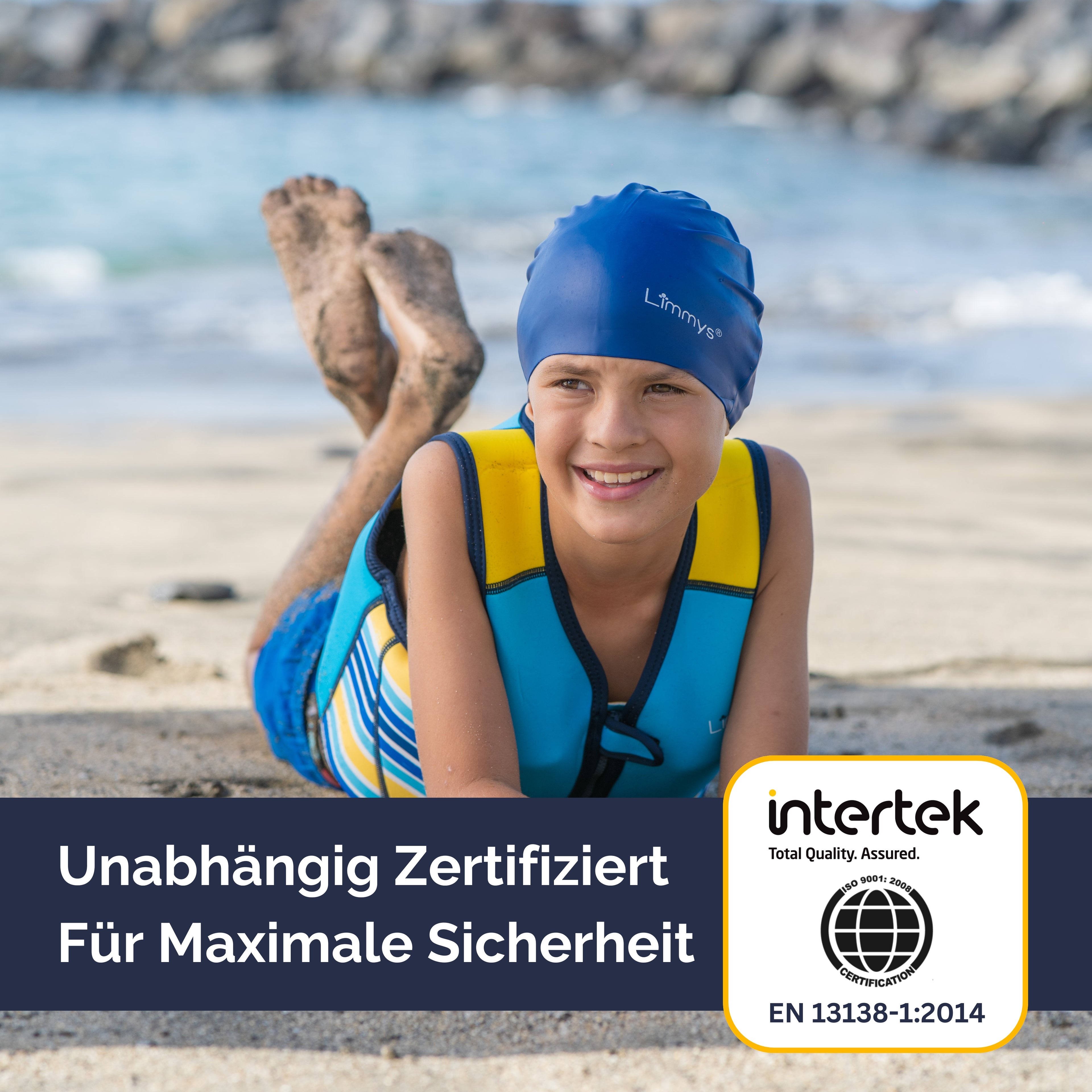Premium Neopren-Schwimmweste – Azurblau