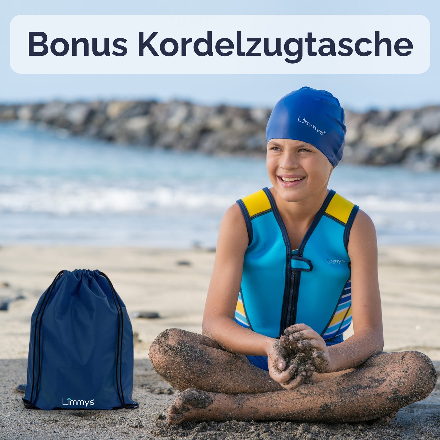 Premium Neopren-Schwimmweste – Azurblau