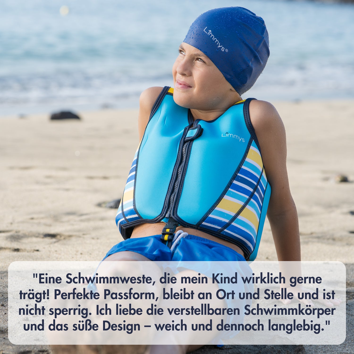 Premium Neopren-Schwimmweste – Azurblau