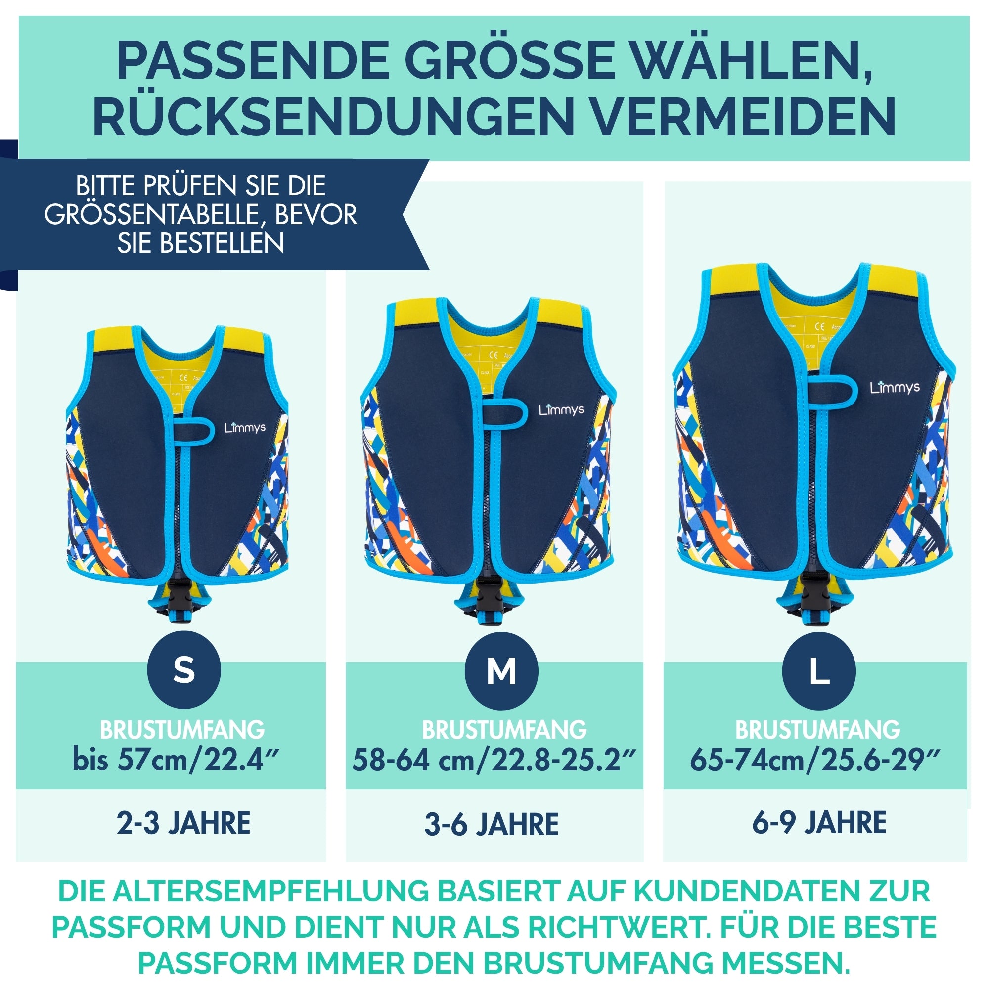 Premium Neopren-Schwimmweste – Marineblau