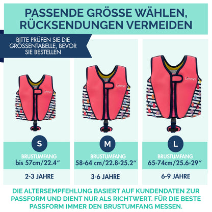 Premium Neopren-Schwimmweste – Blüten-Pink