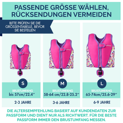 Premium Neopren-Schwimmweste – Windmühlen-Pink