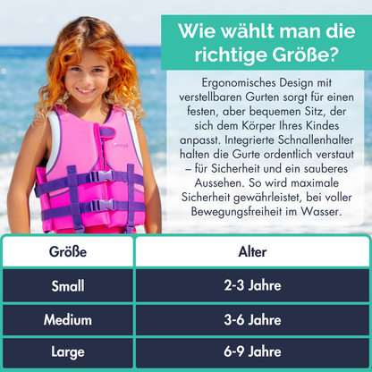 Premium Neopren-Schwimmweste – Beeren-Pink