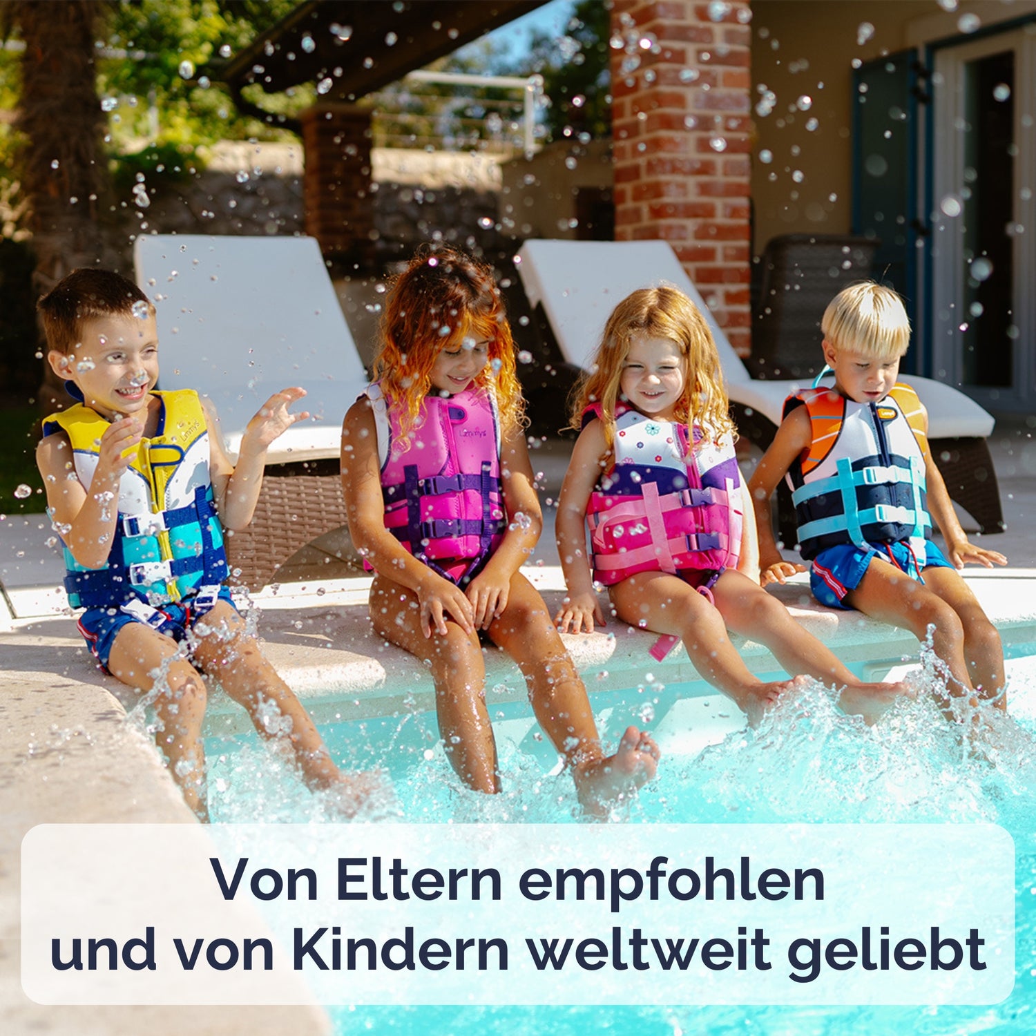 Premium Neopren-Schwimmweste – Sonnenuntergang Blau