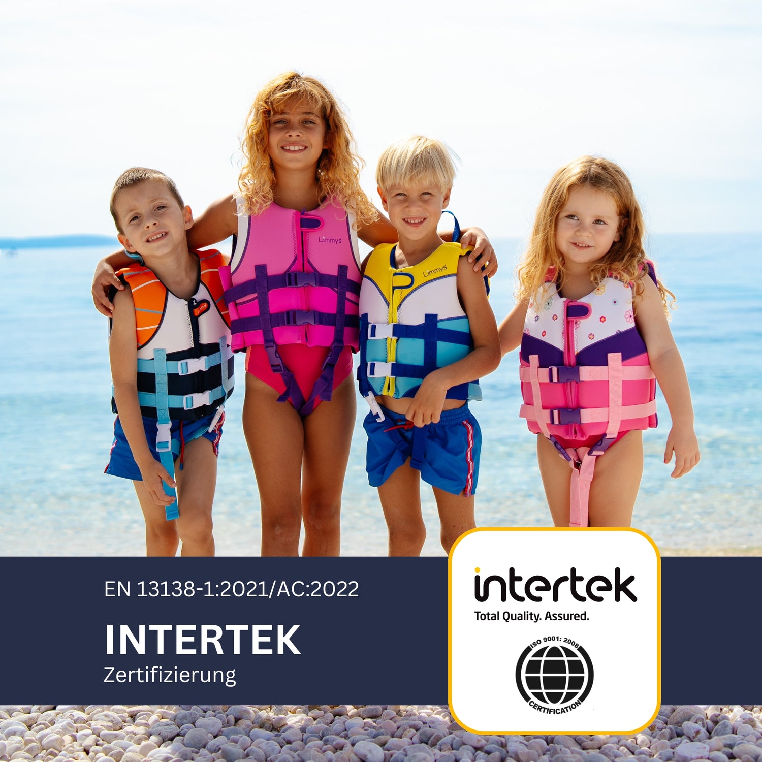Premium Neopren-Schwimmweste – Sonnenuntergang Blau