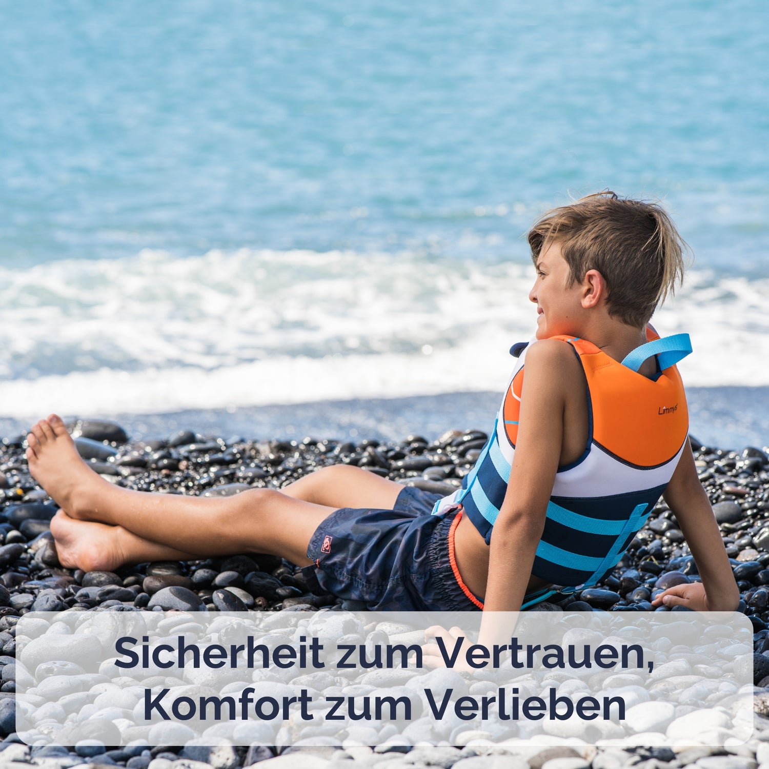 Premium Neopren-Schwimmweste – Sonnenuntergang Blau
