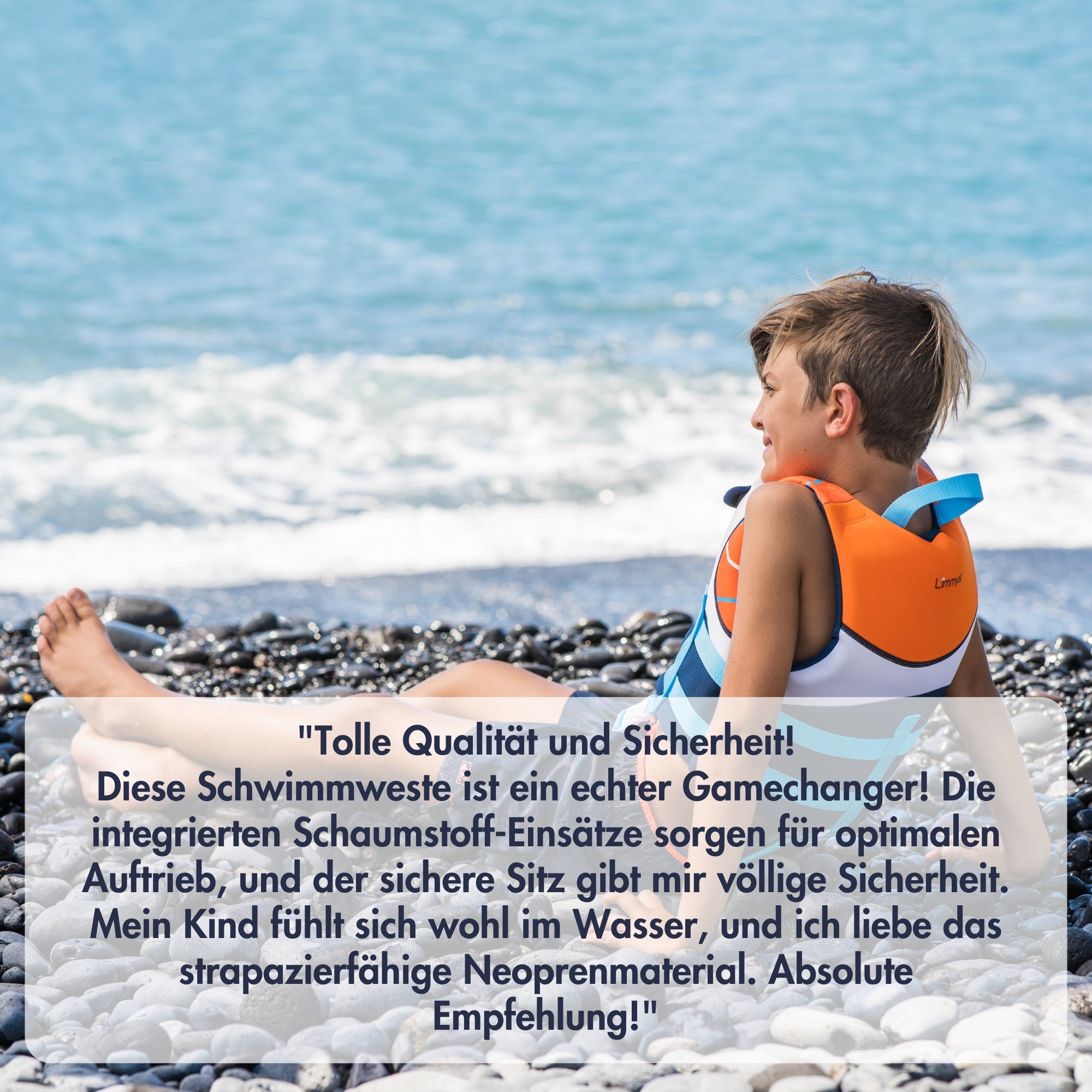 Premium Neopren-Schwimmweste – Sonnenuntergang Blau