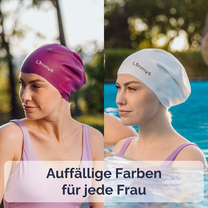 Premium Schwimmkappen für Damen mit langem Haar