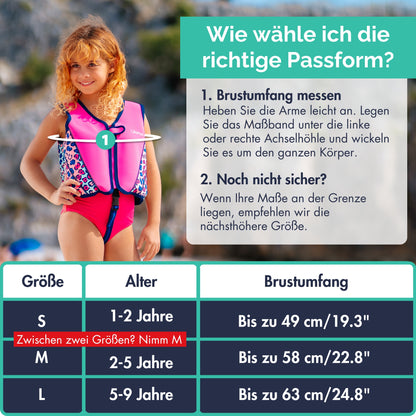 Premium Neopren-Schwimmweste – Leoparden-Pink